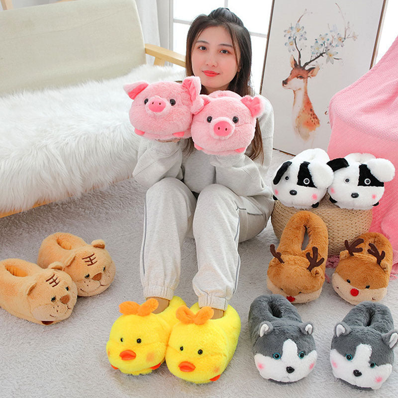 Winter Warm Home Floor Animal Dog Slippers